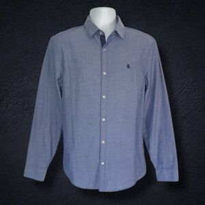 Original Penguin Heritage Slim Fit Button-Down Shirt Men’s M Blue Cotton Blend